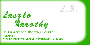 laszlo marothy business card
